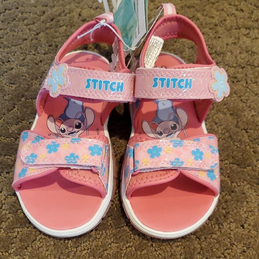 Toddler Girls Disney Stitch Pink Floral Lights Up Sandals Size 11 NWT - Picture 2 of 8